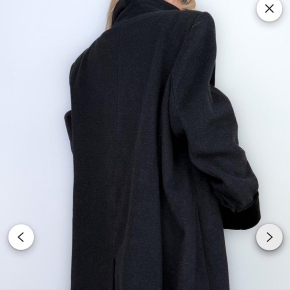 Liz Claiborne Black Double-Breasted Wool Coat - Picture 4 of 6